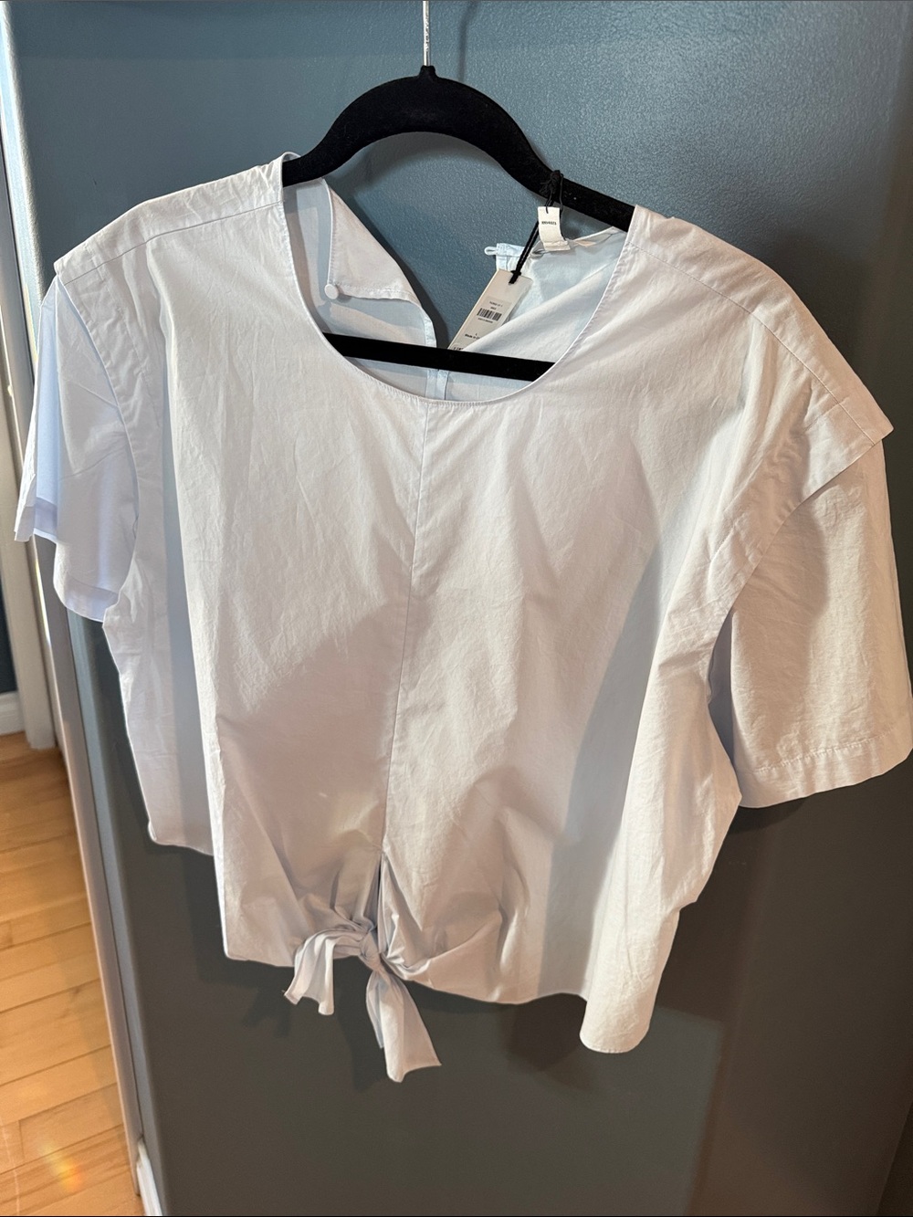 Banana Republic White Tie-Front Short Sleeve